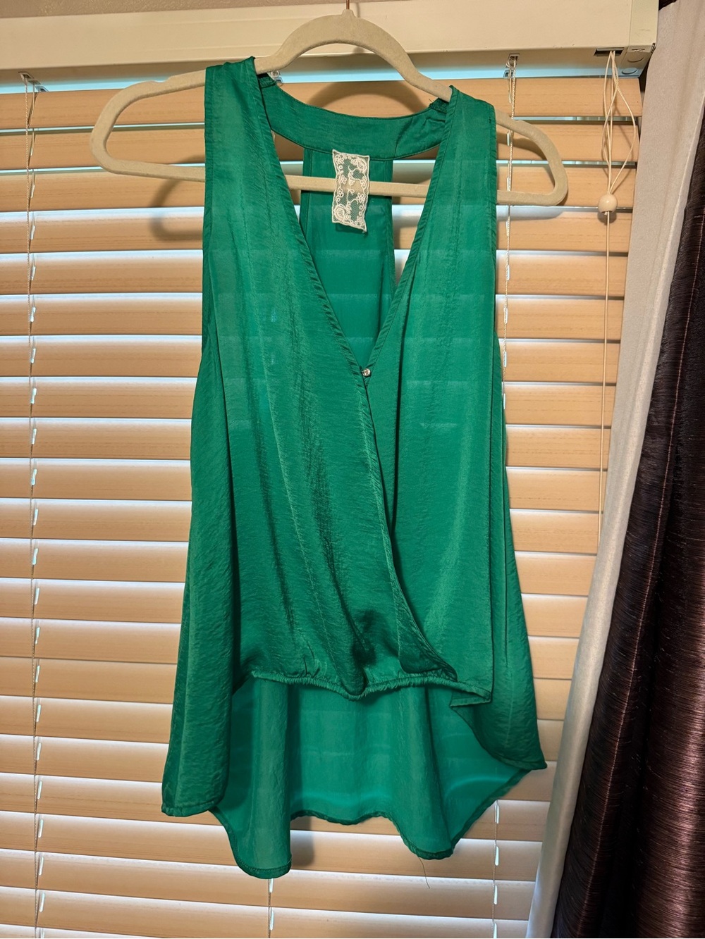 Sadie & Sage Green Surplice Sleeveless Tank